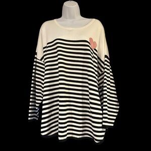 Chelsea & Theodore Black and White Striped Sweater